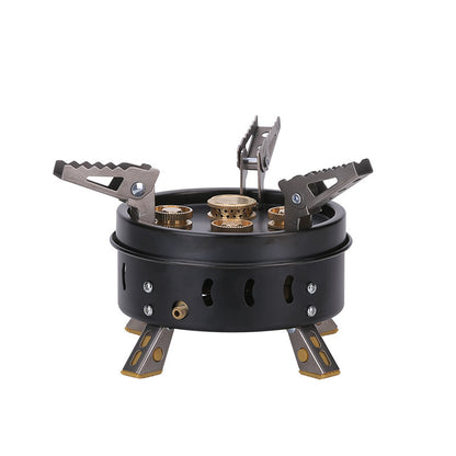 Flag Village Portable Windproof Camping Cookout Gas Stove Holder Set