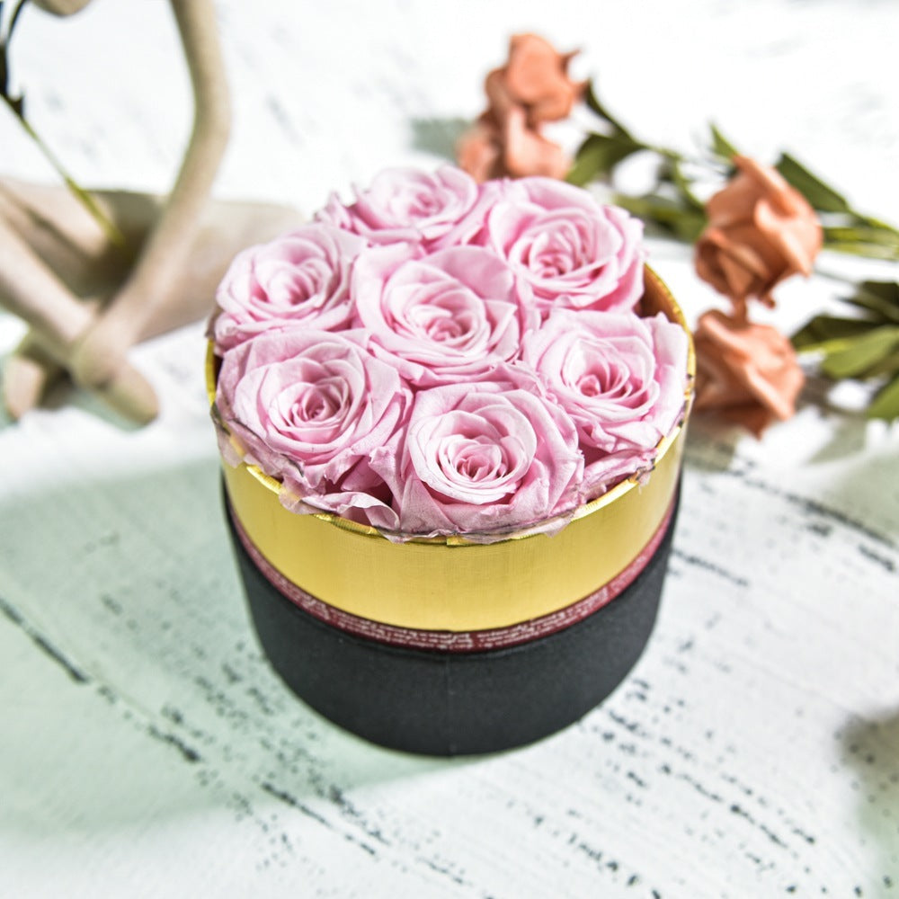 Flag Village Preserved Flower Rose Hug Bucket Christmas Gift Box