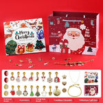 Flag Village DIY Creative Kids Bracelet Ornament 24 Grid Calendar Christmas Surprise Blind Box Silver Set