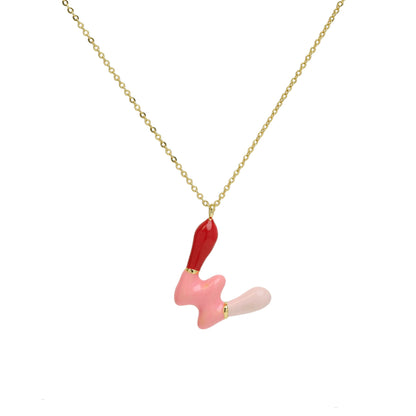Flag Village Brass Epoxy Capsule 26 Letter Necklace For Women Initial Alphabet Pendant Necklace Fashion Link Chain Jewelry Gifts