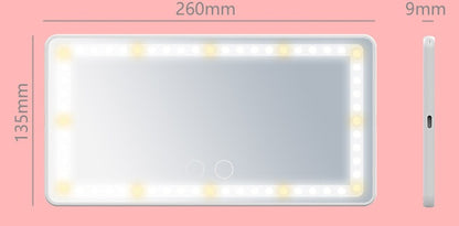Flag Village Auto Tools Car LED High-definition Makeup Mirror Three-color Light
