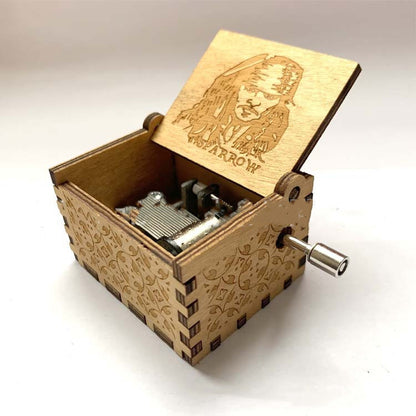 Flag Village Antique Carved Wooden Hand Crank Spirited Away Music Box Christmas Gift Birthday Gift Party Decoration