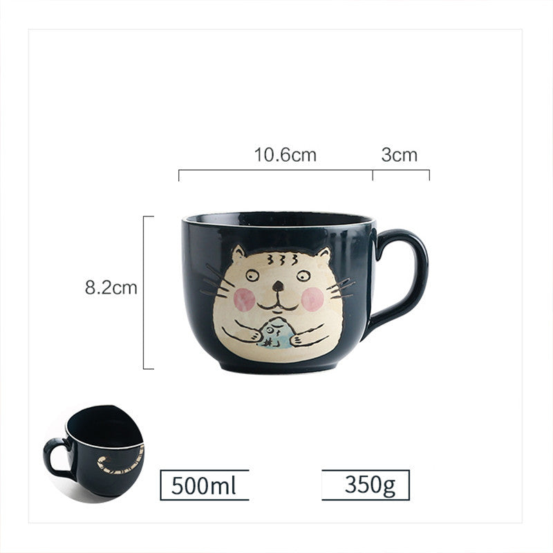 Flag Village Ceramic Cup With Lid Large Capacity, Spoon Set Gift Box