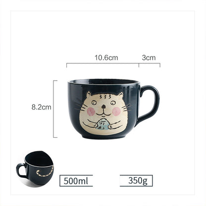 Flag Village Ceramic Cup With Lid Large Capacity, Spoon Set Gift Box