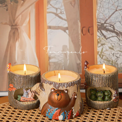 Flag Village 3-piece Set For Girls Girlfriends Cute Aromatherapy Candle Ornaments Birthday Gift Hand Gift Box