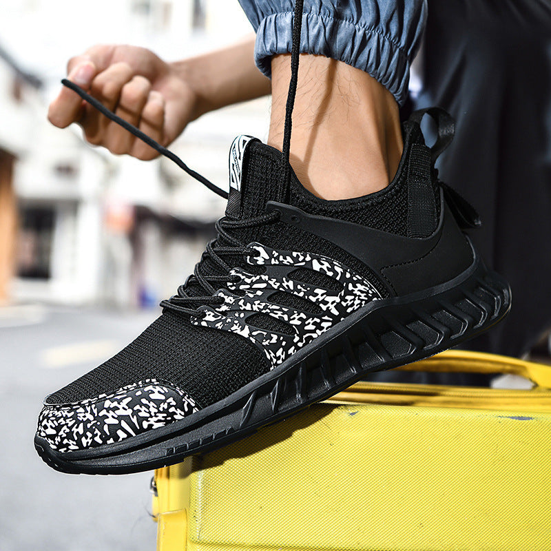 Flag Village Flying Woven Mesh Sneakers New Outdoor Lightweight Breathable Casual Running Shoes