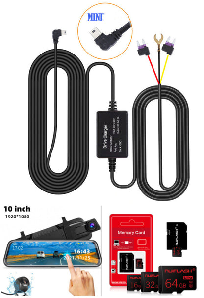 Flag Village Auto Tools Front and Rear Dual Recording Rear View Mirror Dash Cam