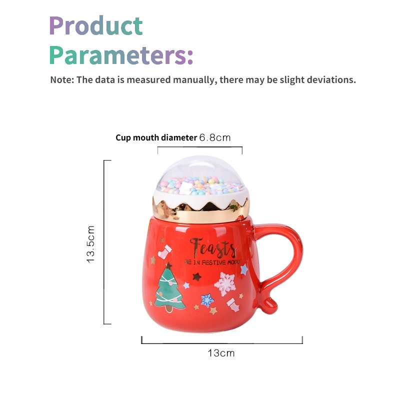 Flag Village Christmas Mugs Set With Lid And Spoon Xmas Gift Box Set Ceramic Cartoon Couples Santa Claus Milk Cocoa Cup For Home Office