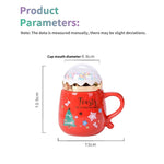 Flag Village Christmas Mugs Set With Lid And Spoon Xmas Gift Box Set Ceramic Cartoon Couples Santa Claus Milk Cocoa Cup For Home Office