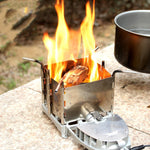 Flag Village Outdoor Portable Stainless Steel Wood Stove Folding Camping