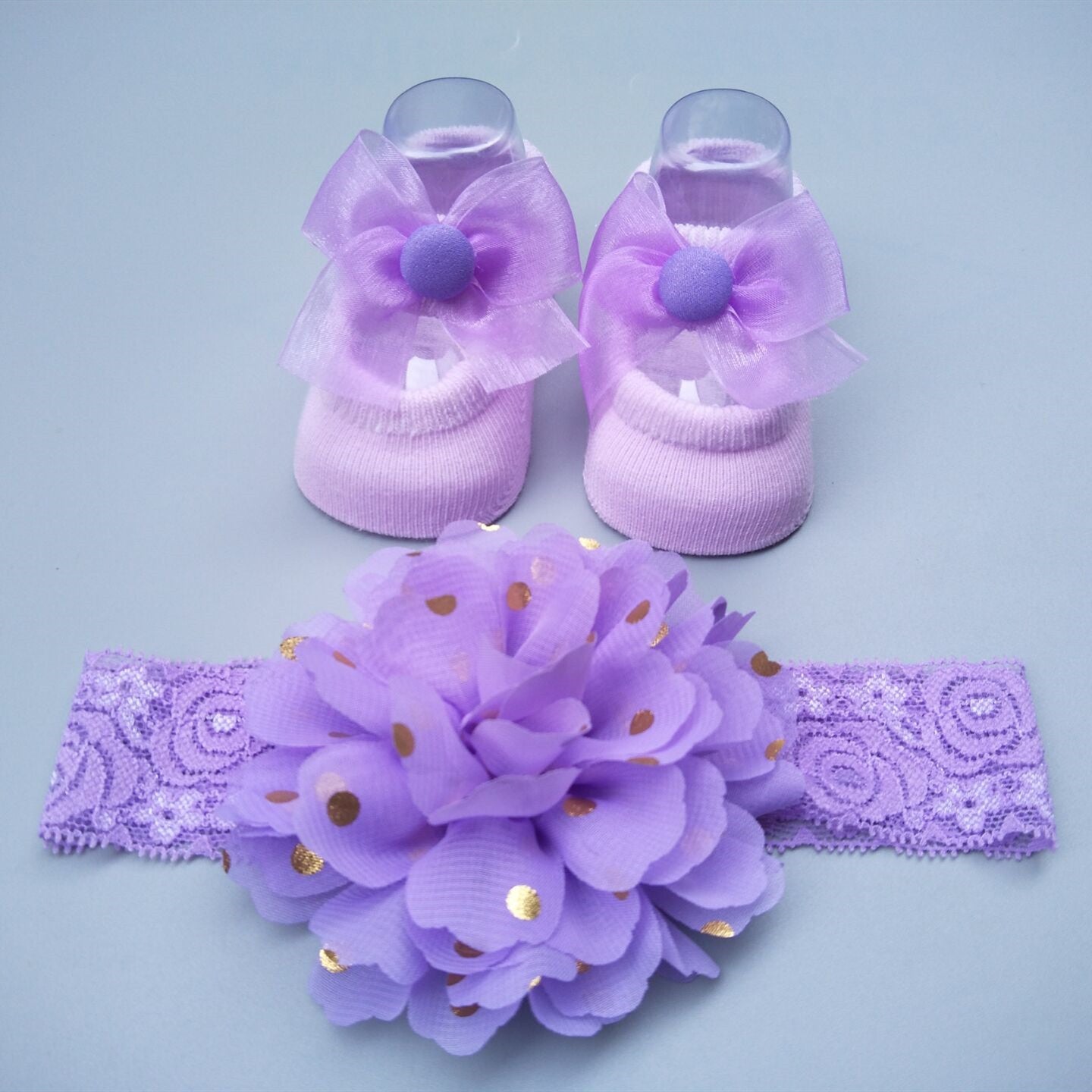 Flag Village New Baby Girl Socks Headband Gift Box