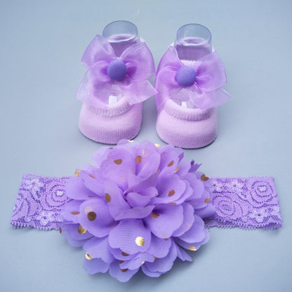 Flag Village New Baby Girl Socks Headband Gift Box
