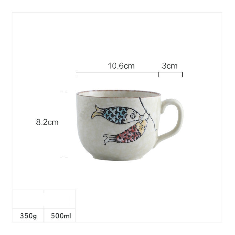 Flag Village Ceramic Cup With Lid Large Capacity, Spoon Set Gift Box