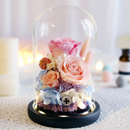 Flag Village Valentine's Day Birthday Gift Gift Box Glass Cover Big Rose Immortal Flower