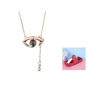 Flag Village Hot Valentine's Day Gifts Metal Rose Jewelry Gift Box Necklace For Wedding Girlfriend Necklace Gifts