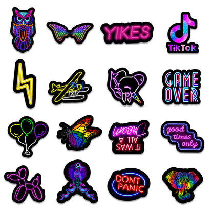 Flag Village Auto Tools 50 New Neon Stickers Car Trunk Phone Water Cup Decoration Stickers