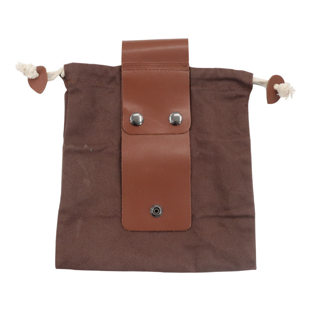 Flag Village Leather Foraging Bag Mushroom Foraging Bag Canvas Foraging Pouch Collapsible For Hiking Camping Hunting Foraging Bag