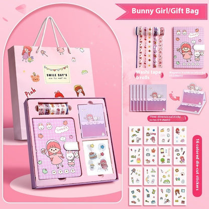 Flag Village Journal Book Set Gift Box Girl Heart Cute Gift Bag