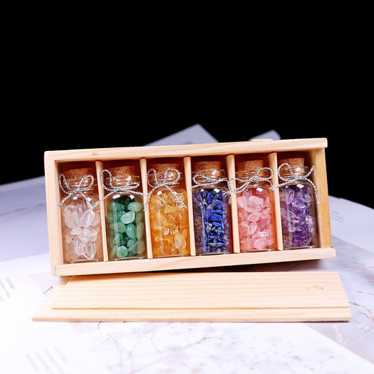 Flag Village Natural Original Stone Set Energy Crystal Unpolished Semi Precious Amethyst Gift Box