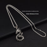 Flag Village Fashion Jewelry Dragon Sword Pendant Necklace Paved Black Color Jewelry For Men Boy Christmas Gifts