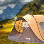Flag Village Outdoor Automatic Tent 3-4 People Quickly  Building-free Boat Tent Multi-person Camping Park Tent Rainproof