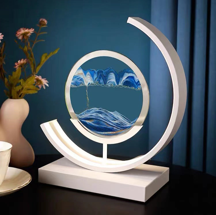 Flag Village High-end Business Gifts Quicksand Painting 3D Living Room Decorations Lights Creative Lamp Led Lights
