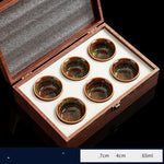 Flag Village High-grade Ceramic Small Tea Bowl Tasting Cups Tealight Gift Box Set