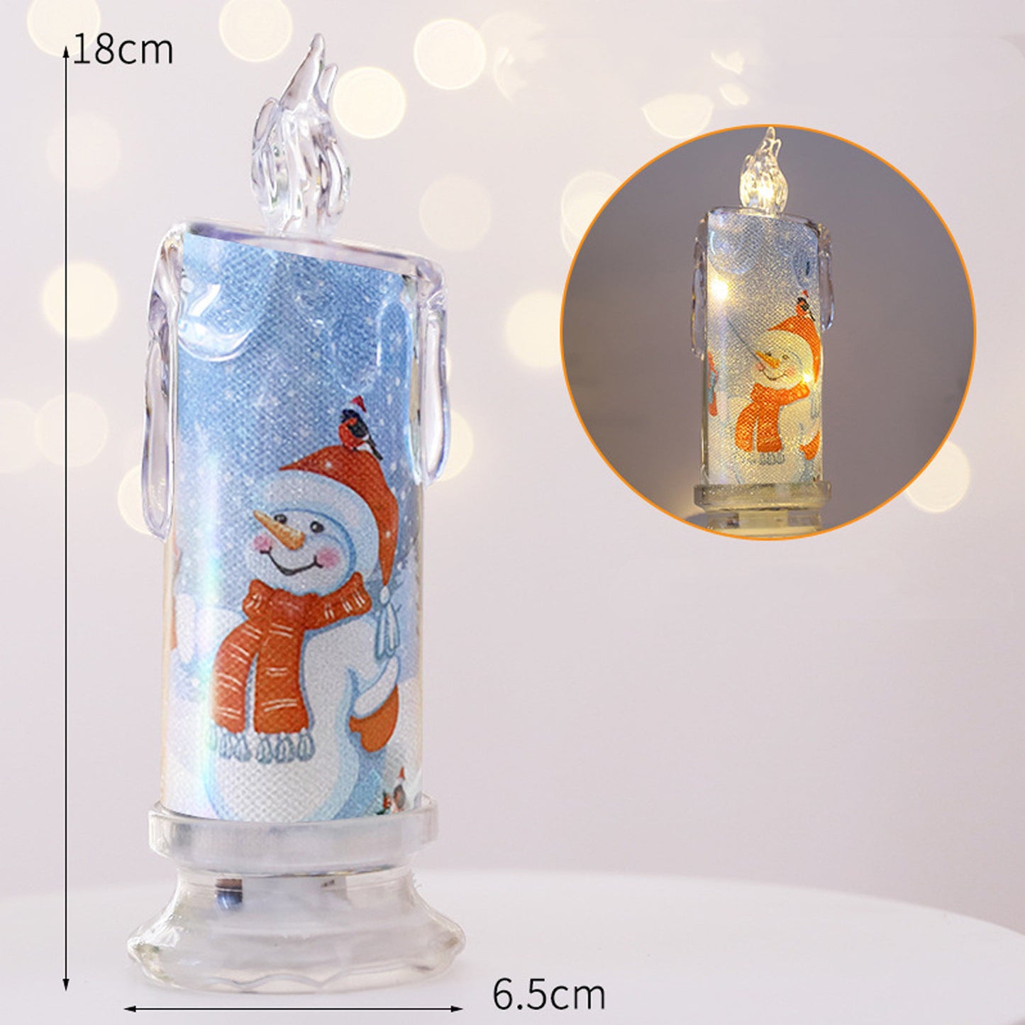 Flag Village Christmas Transparent Electronic Candles Decorative Gifts
