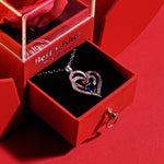 Flag Village Eternal Rose Apple Gift Box Women Necklace Valentine's Day Wedding Jewelry