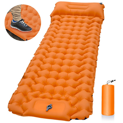 Flag Village Outdoor Camping Travel Portable Inflatable Cushion Built-in Foot Inflatable