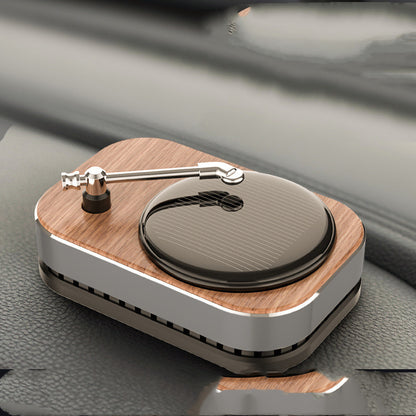 Flag Village Auto Tools Solar Record Player Rotating Perfume Car Accessories Aromatherapy Decoration