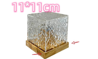 Flag Village LED Water Ripple Ambient Night Light USB Rotating Projection Crystal Table Lamp RGB Dimmable Home Decoration 16 Color Gifts
