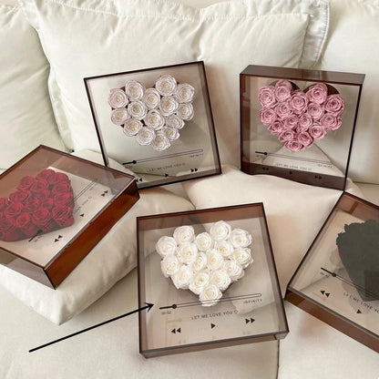 Flag Village Transparent Acrylic Flower Box Eternal Flower Love CD Valentine's Day Gift