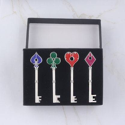 Flag Village Playing Card Key Shape Keychain Gift Box Set