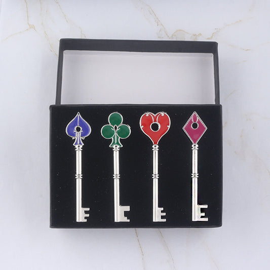Flag Village Playing Card Key Shape Keychain Gift Box Set