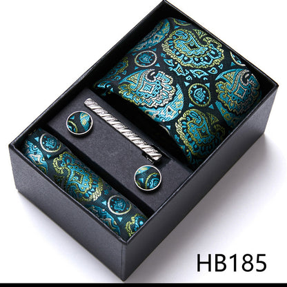 Flag Village Men's Business Formal Tie Six-piece Set Gift Box