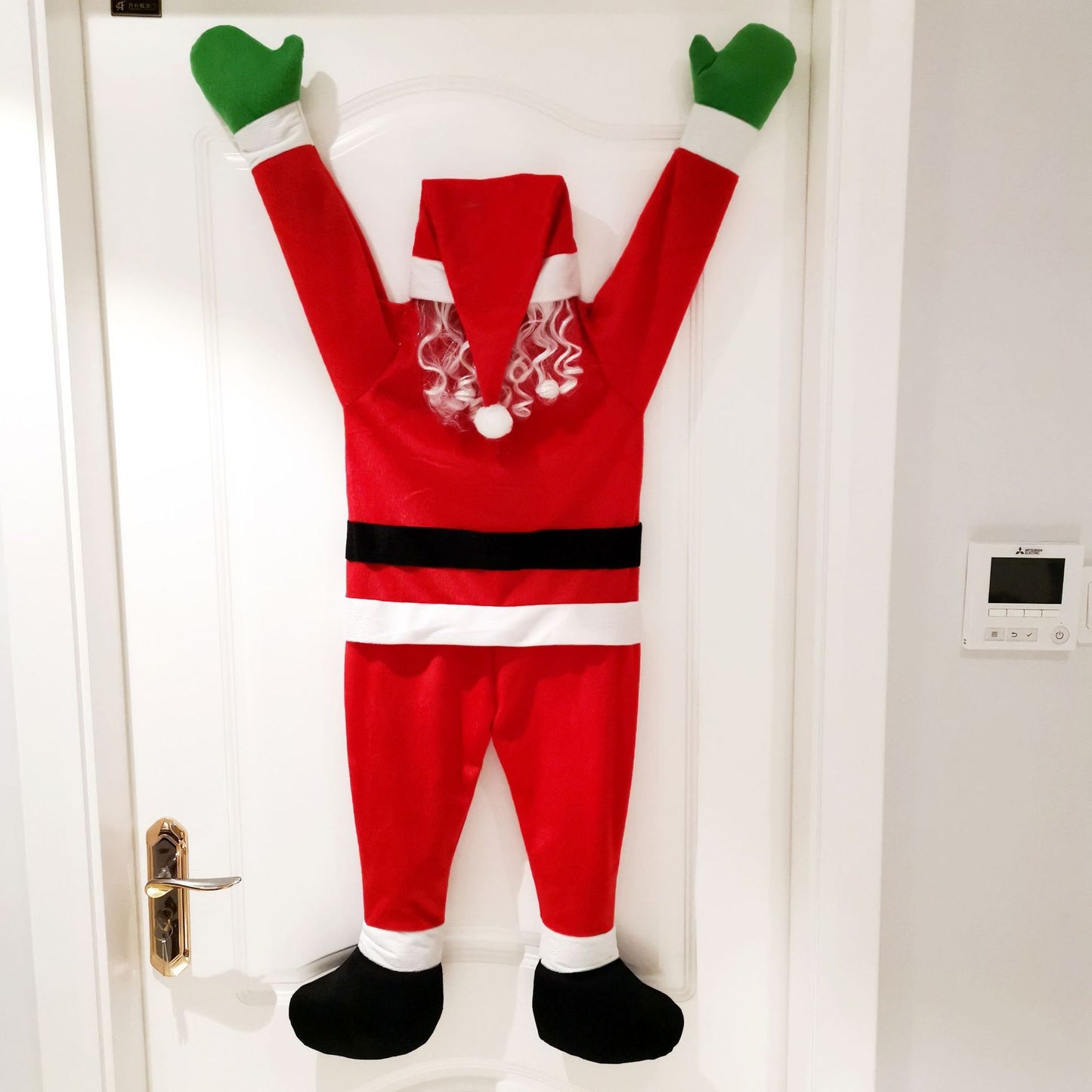 Flag Village Santa Claus Climbs The Wall To Decorate Clothes Ornaments Gifts Christmas Decoration