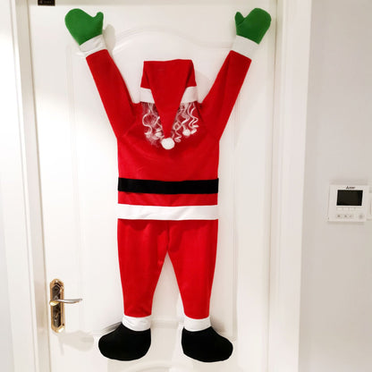 Flag Village Santa Claus Climbs The Wall To Decorate Clothes Ornaments Gifts Christmas Decoration