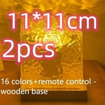 Flag Village LED Water Ripple Ambient Night Light USB Rotating Projection Crystal Table Lamp RGB Dimmable Home Decoration 16 Color Gifts