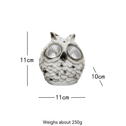 Flag Village Solar Resin Owl Decorative Products LED Lights Creative Outdoor Courtyard Decoration Gifts