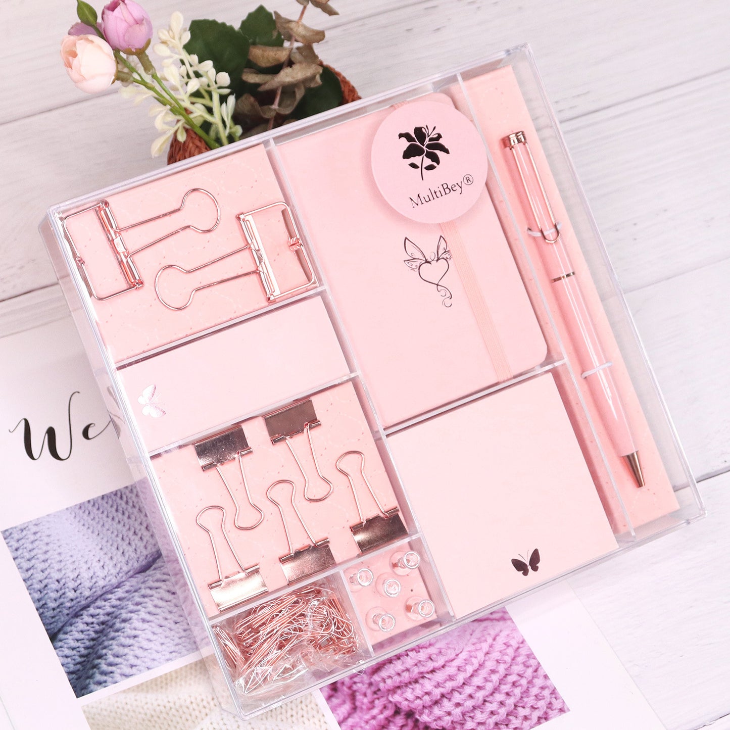 Flag Village Rose Gold Stationery Set Gift Box Student Office Stationery