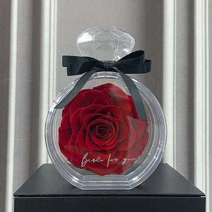 Flag Village Natural Eternal Flower Ornaments Transparent Cover Dried Rose Gift Box For Christmas New Year Valentine's Day Home Decor