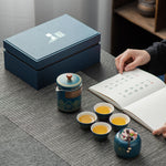 Flag Village Tea Set Suit Ceramic One Pot Four Cups Gift Box