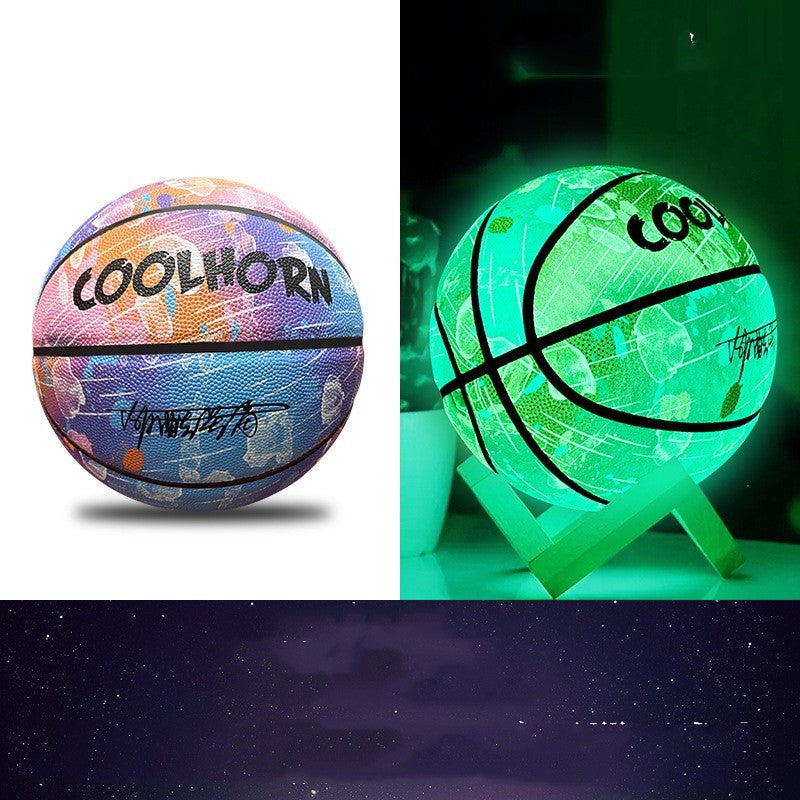 Flag Village Luminous Luminous Basketball PU Soft Leather Outdoor Wear-resistant And Non-slip