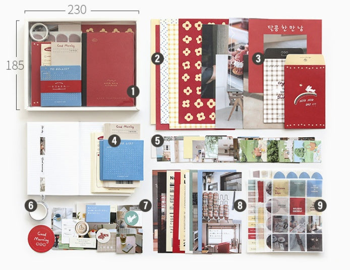 Flag Village Hand Ledger Gift Box Cute Simple Set Notebook