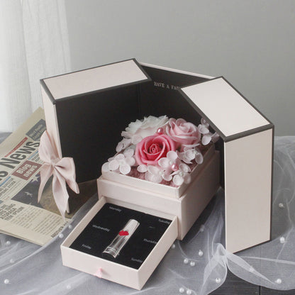 Flag Village Mothers Day Gift Double Door Rose Gift Box Jewelry Creative Decorate Boxs