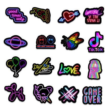 Flag Village Auto Tools 50 New Neon Stickers Car Trunk Phone Water Cup Decoration Stickers