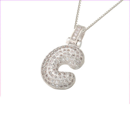 Flag Village Clavicle Chain Copper Micro Inlaid Zircon 26 Letter Pendant Necklace For Women's Birthday Jewelry Gifts