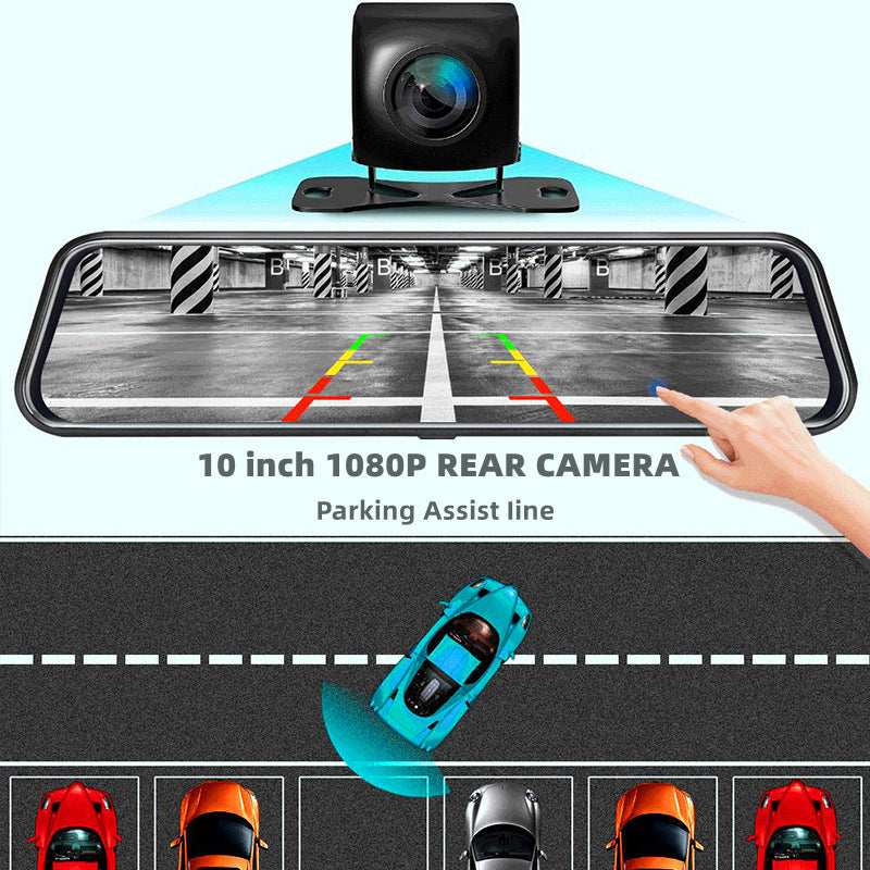 Flag Village Auto Tools Front and Rear Dual Recording Rear View Mirror Dash Cam