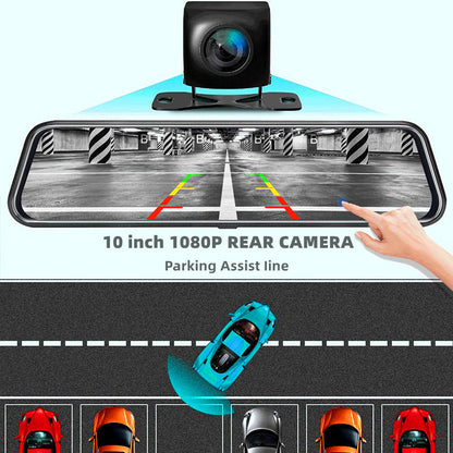 Flag Village Auto Tools Front and Rear Dual Recording Rear View Mirror Dash Cam